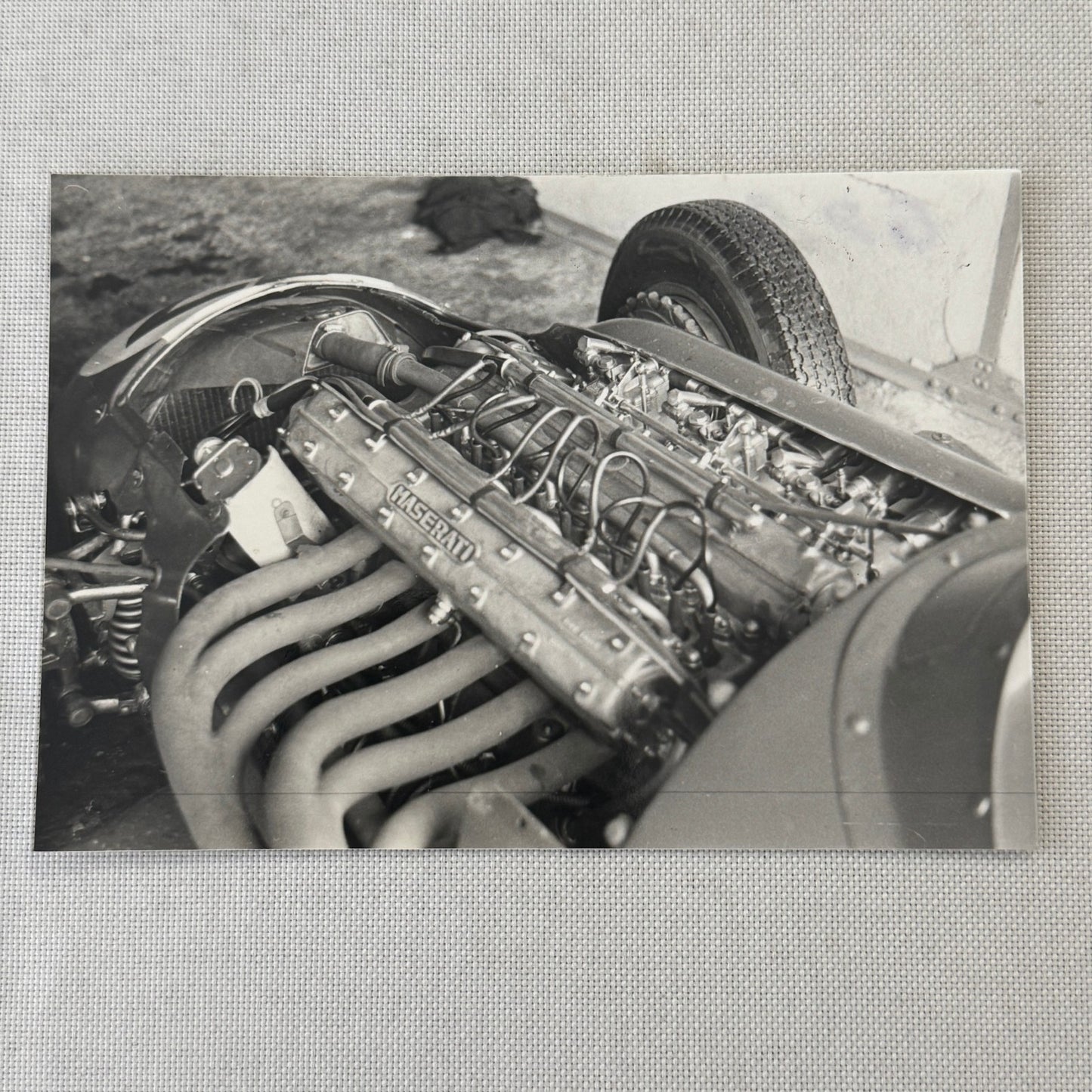 Maserati Racing Engine Motor Photo Photograph Print 1956 German Grand Prix Race