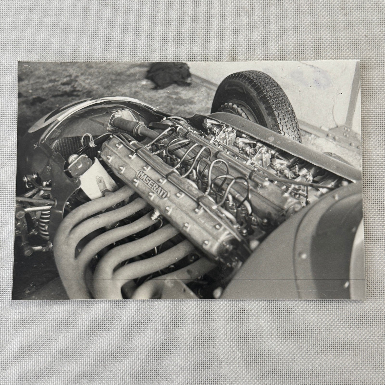 Maserati Racing Engine Motor Photo Photograph Print 1956 German Grand Prix Race