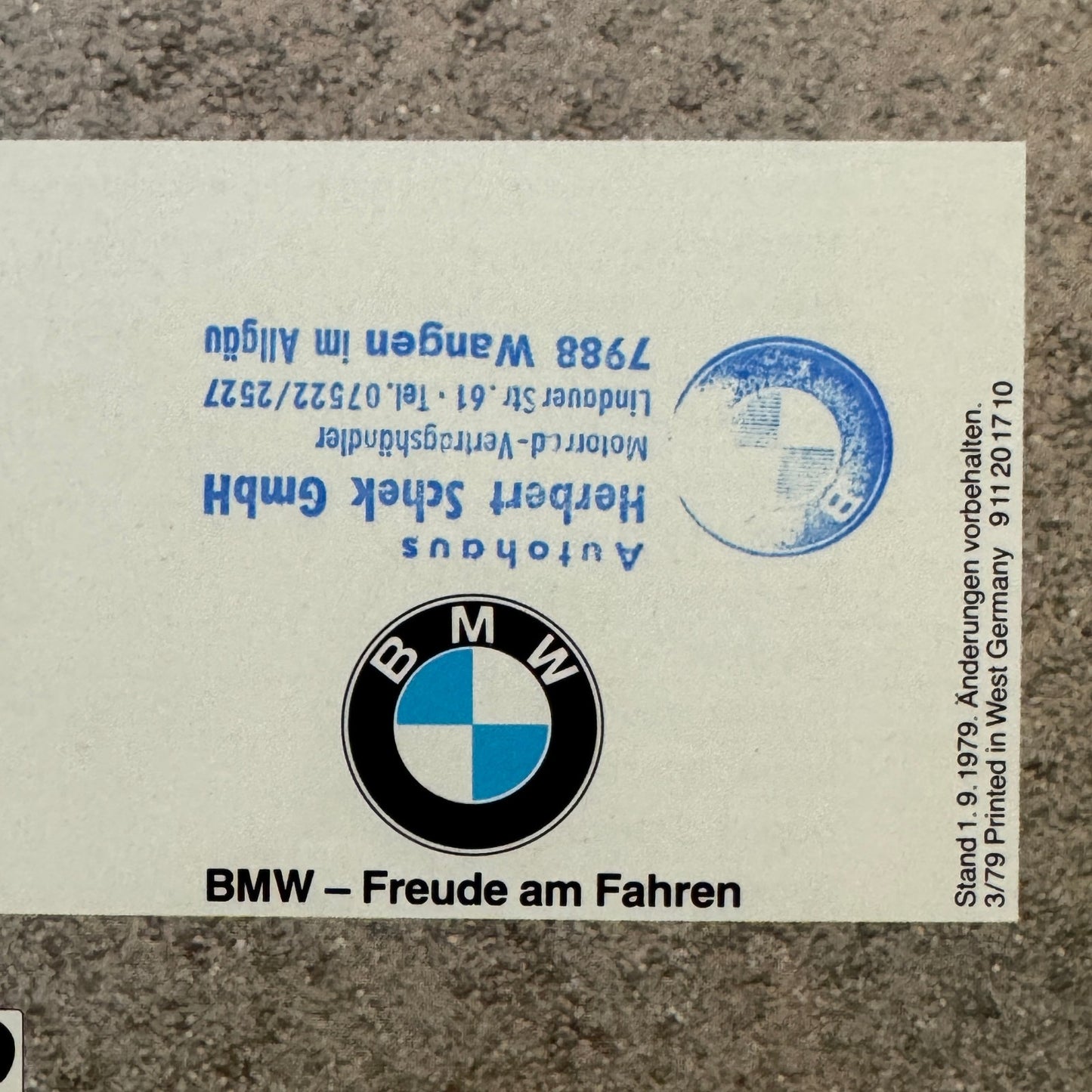 1979 BMW Motorcycle Price and Options Brochure Catalog R65 R100 R80 R45 GERMAN