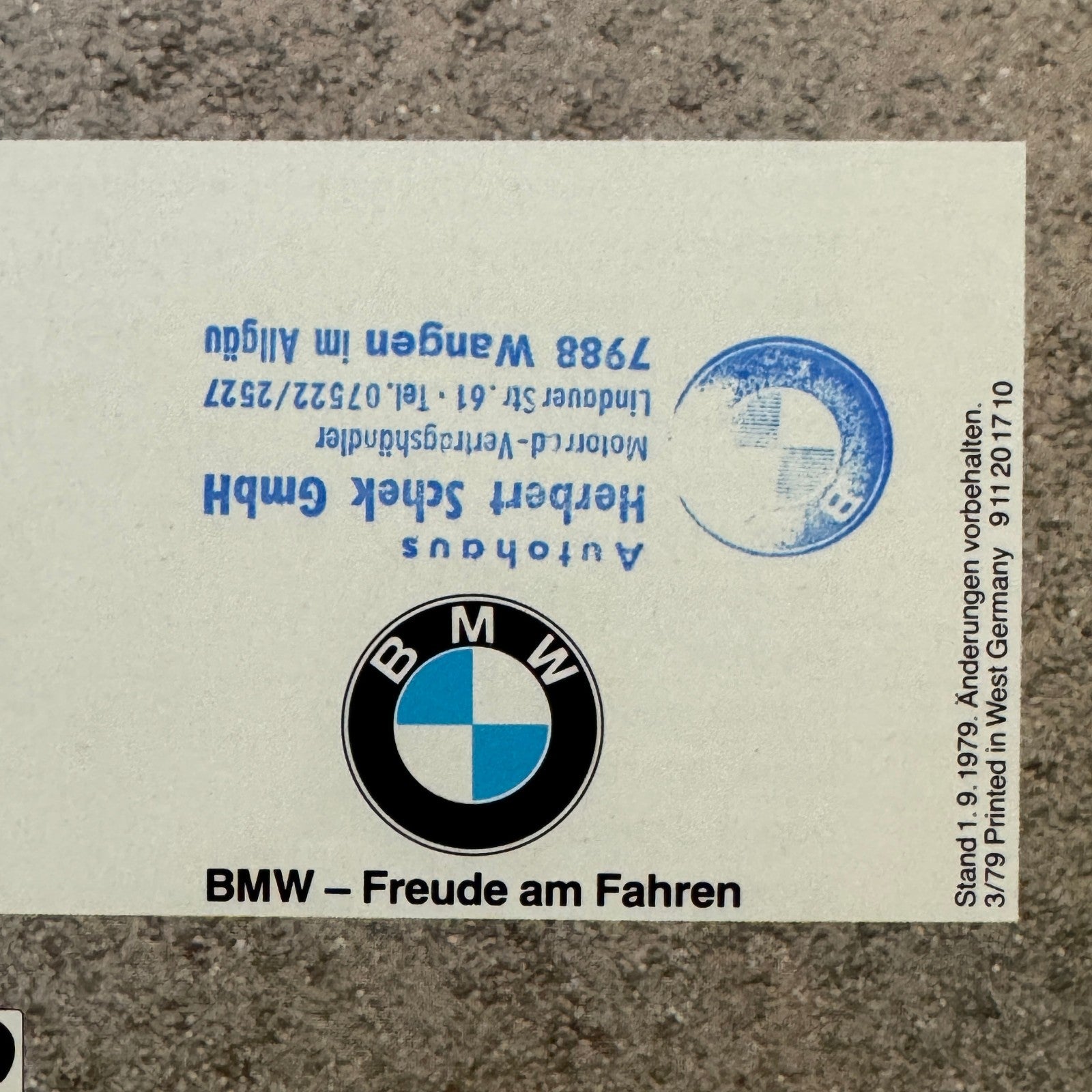 1979 BMW Motorcycle Price and Options Brochure Catalog R65 R100 R80 R45 GERMAN