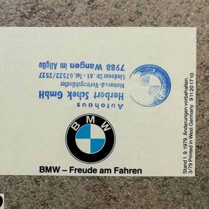 1979 BMW Motorcycle Price and Options Brochure Catalog R65 R100 R80 R45 GERMAN