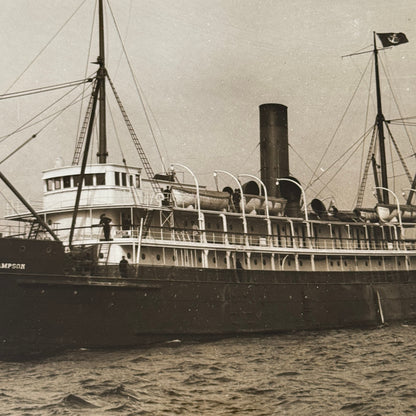Vintage Ship Boat Photo Photograph Print Webster & Stevens Photo Admiral Sampson