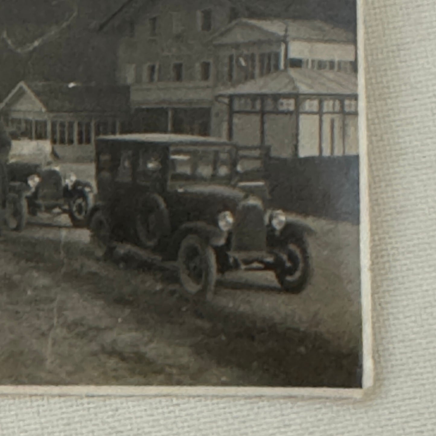 Vintage Photograph People with Antique Cars Early Automobiles
