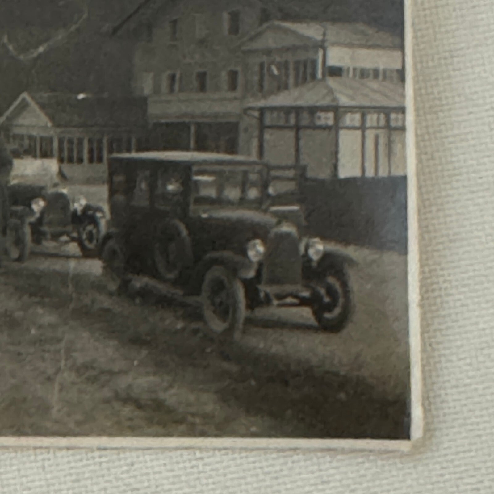 Vintage Photograph People with Antique Cars Early Automobiles