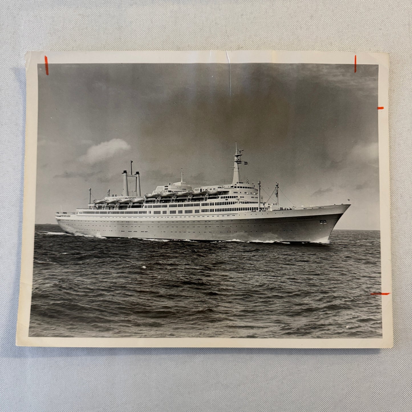 Vintage Ship Boat Photo Photograph Print SS Rotterdam Holland America Line