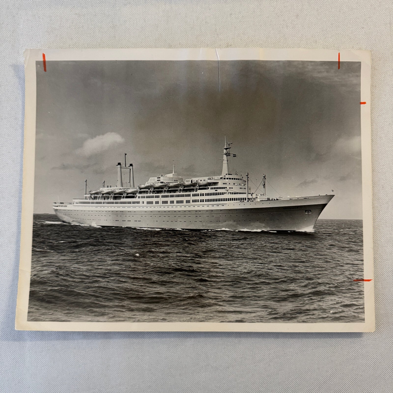 Vintage Ship Boat Photo Photograph Print SS Rotterdam Holland America Line