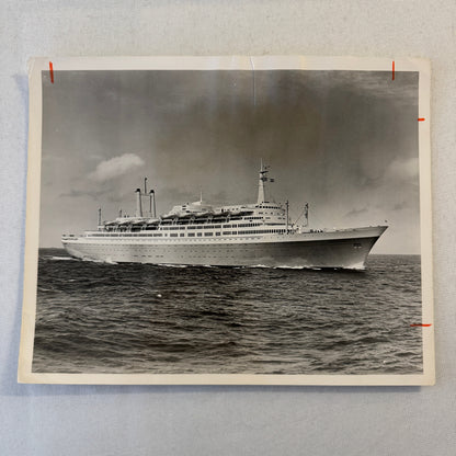 Vintage Ship Boat Photo Photograph Print SS Rotterdam Holland America Line