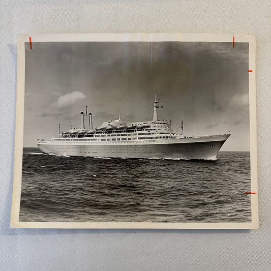Vintage Ship Boat Photo Photograph Print SS Rotterdam Holland America Line