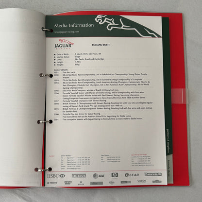 2001 Jaguar Racing Press Kit Formula 3 Formula One F1 Photos Eddie Irvine