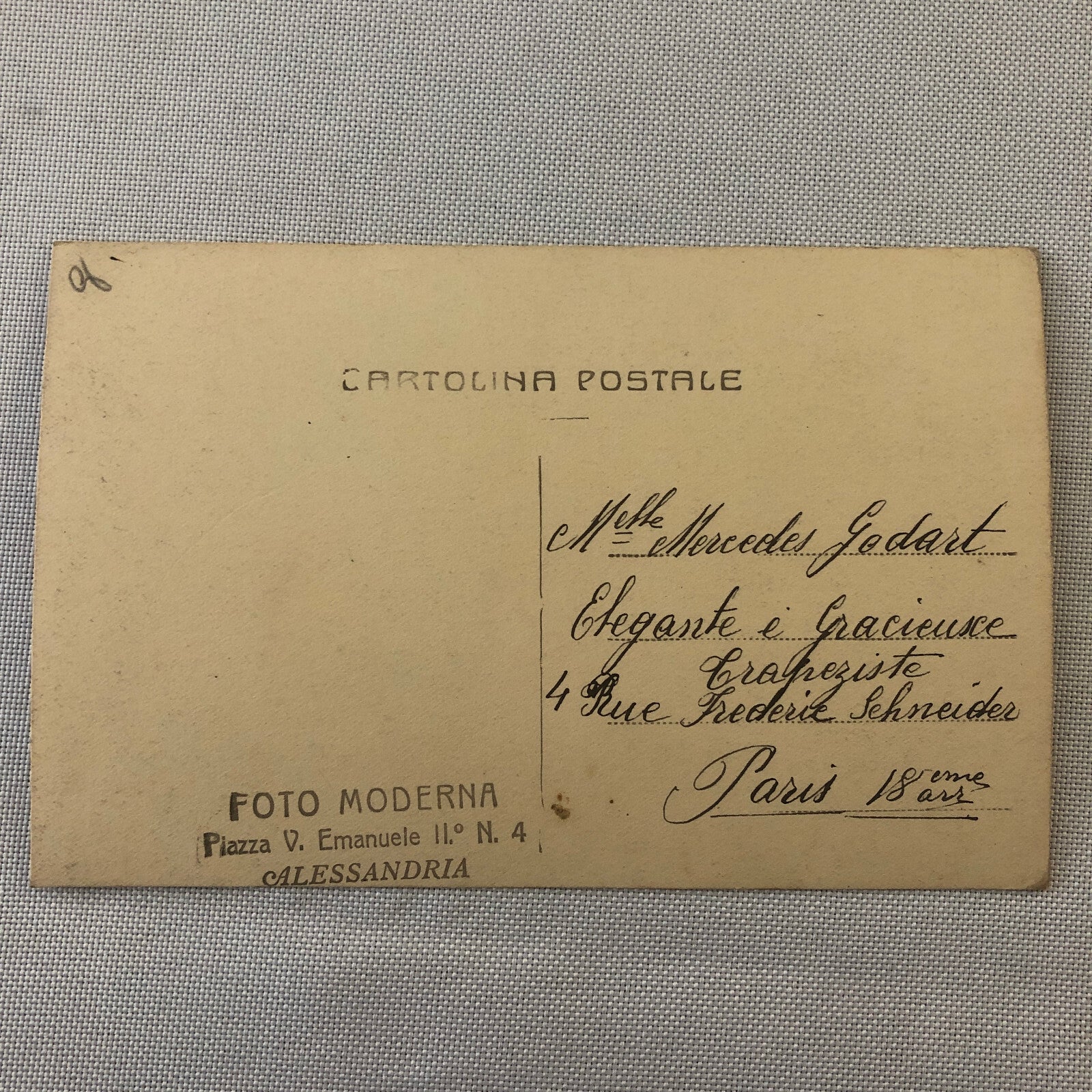 Circus Performer Acrobats Trapeze RPPC Real Photo Postcard Mercedes Godart