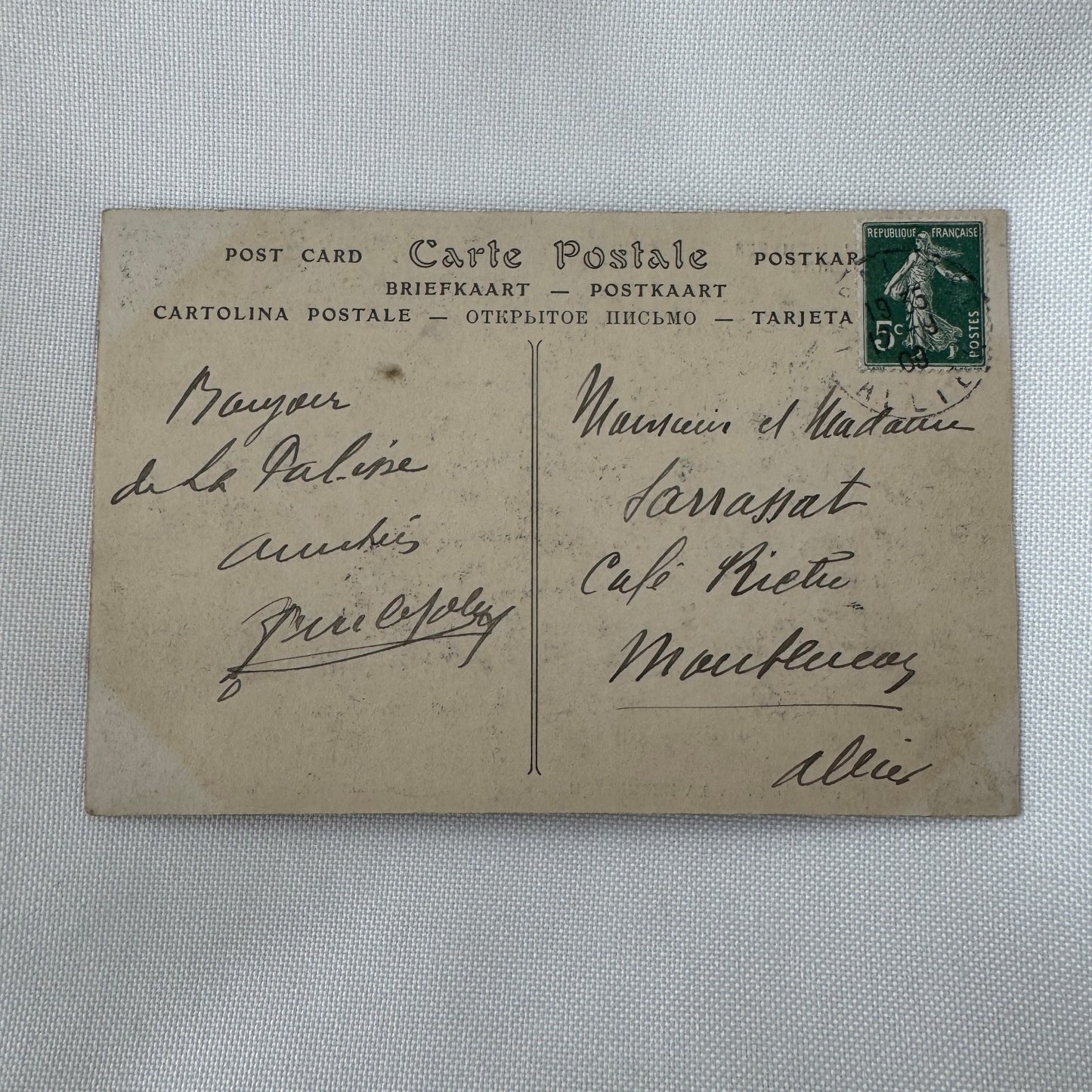 Vintage Zeppelin Airship Dirigible Postcard Post Card French