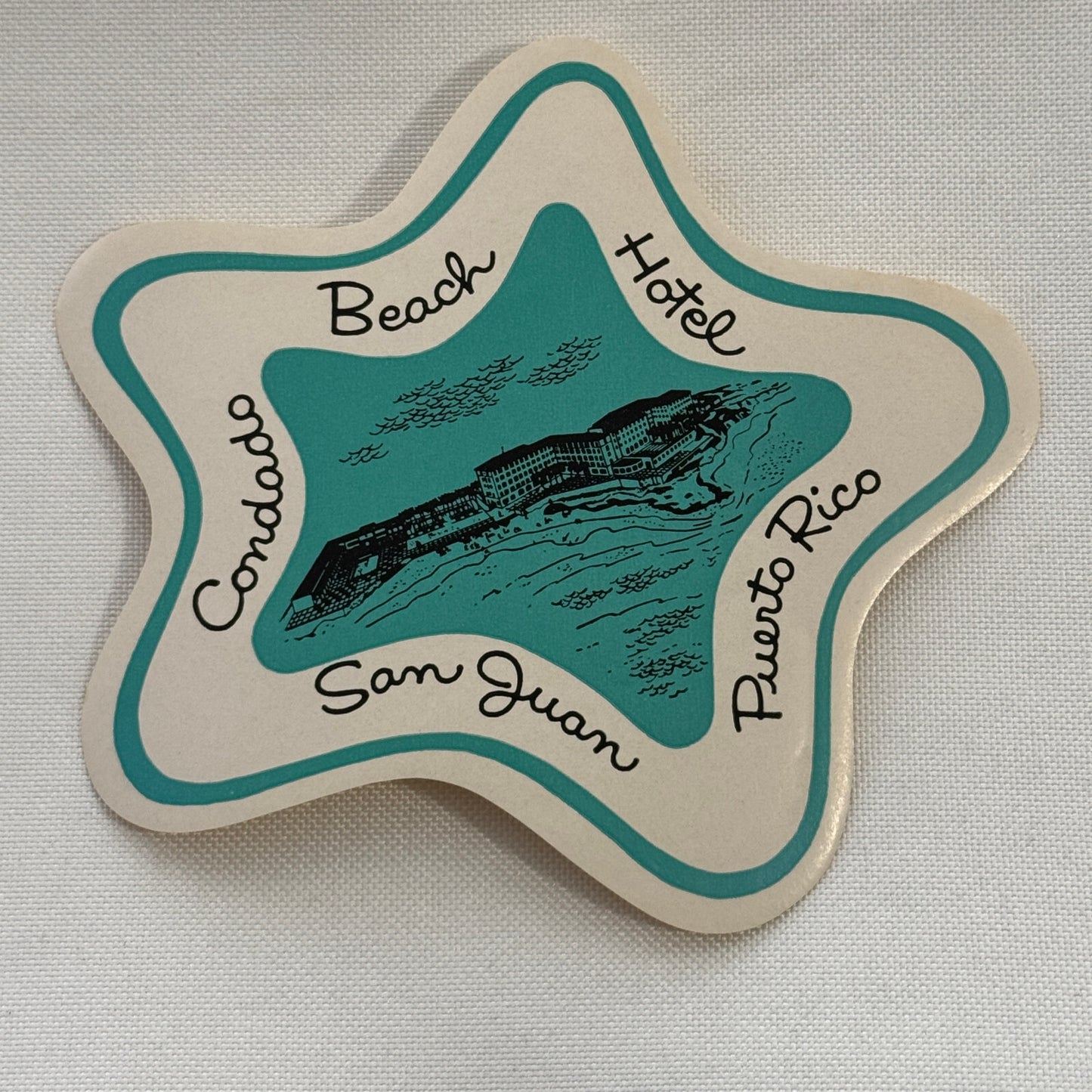 Vintage Travel Luggage Label Condado Beach Hotel San Juan Puerto Rico