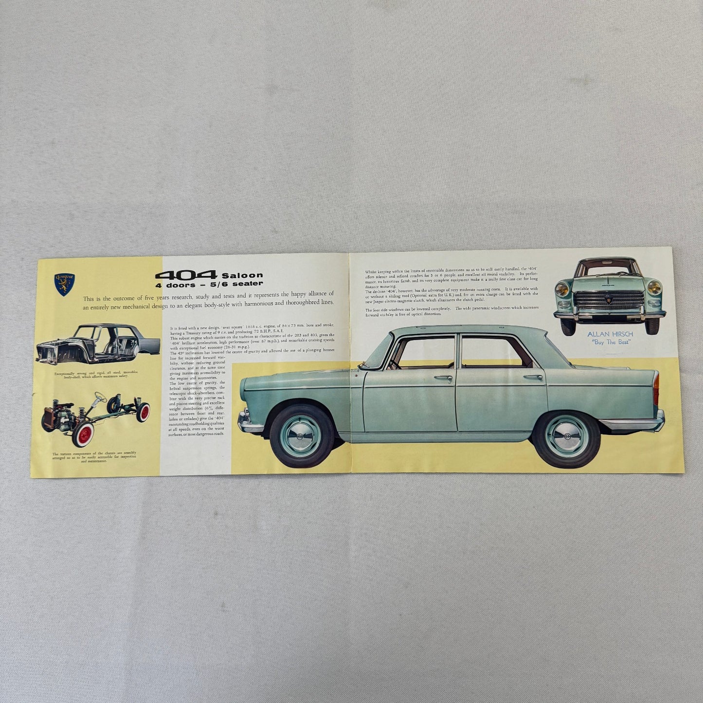 Peugeot 404 Car Sales Brochure Catalog Advertising Vintage