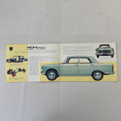 Peugeot 404 Car Sales Brochure Catalog Advertising Vintage