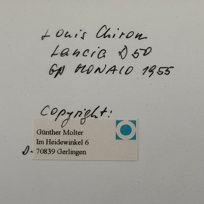 Louis Chiron Lancia D250 1955 Monaco Grand Prix Racing Photo Photograph Modern