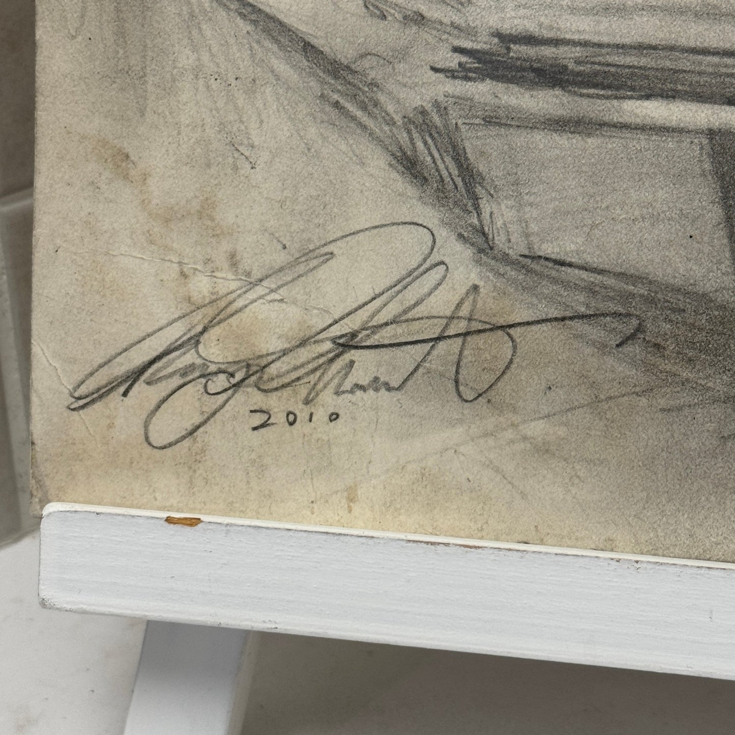 Ford Mustang Vintage Car Illustration Drawing Sketch Original Art Signed