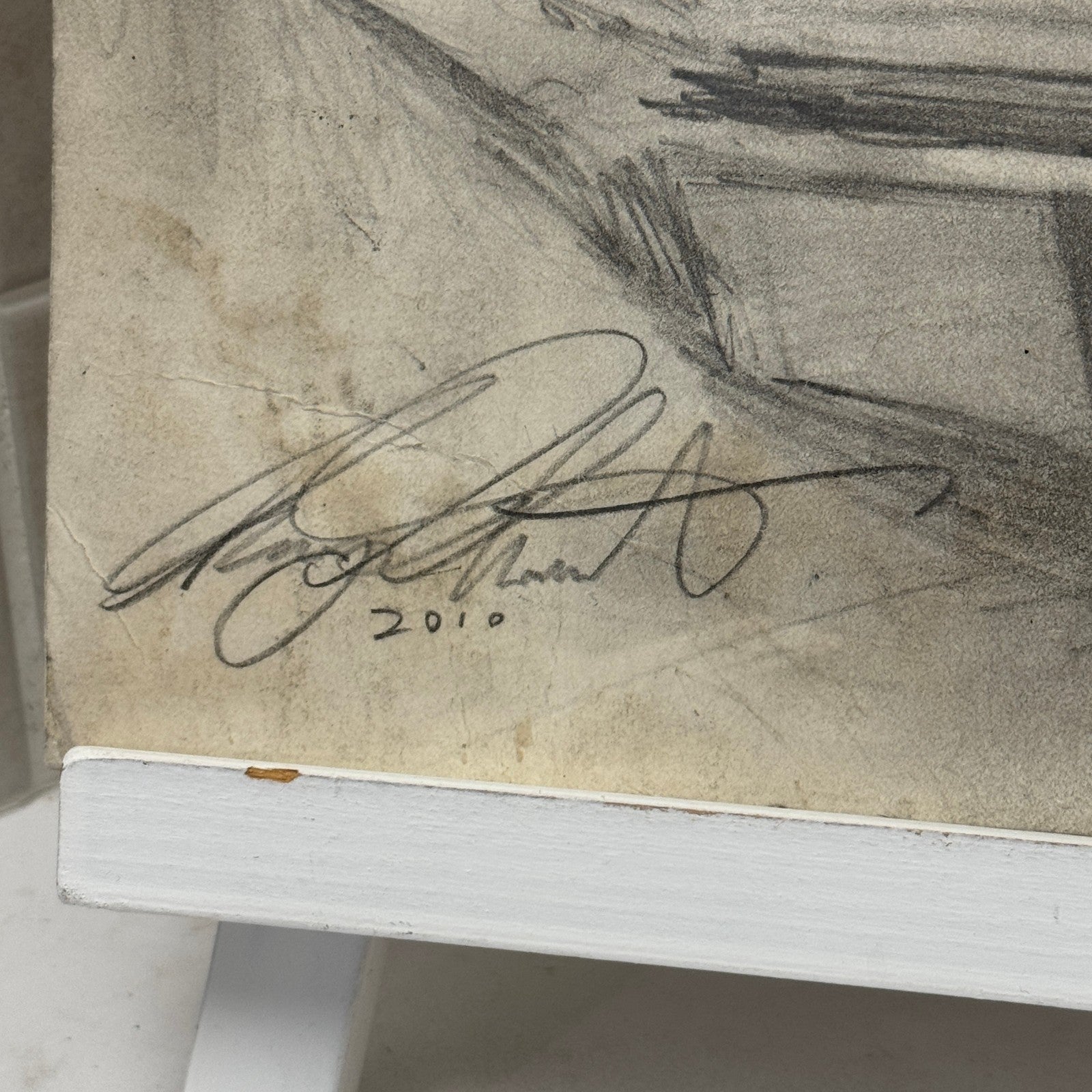Ford Mustang Vintage Car Illustration Drawing Sketch Original Art Signed