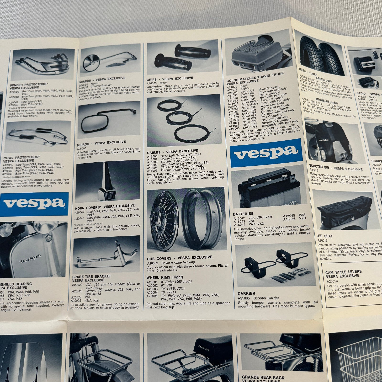 1980 Vespa Scooter and Moped ACCESSORIES Sales Brochure Catalog
