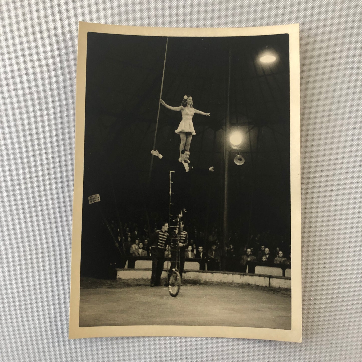 Circus Performer Unicycle Balancing Act Vintage Photo Photograph 1952