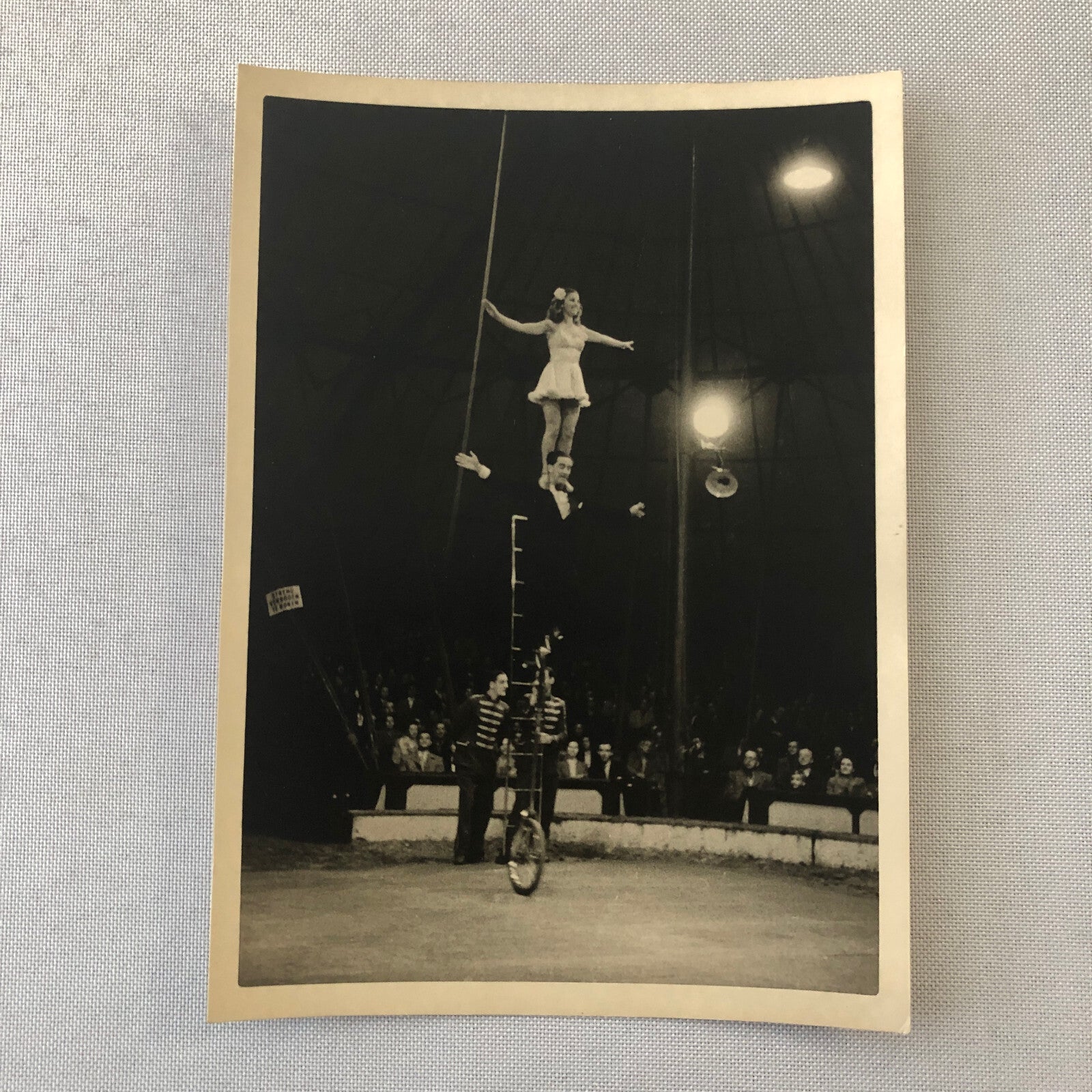 Circus Performer Unicycle Balancing Act Vintage Photo Photograph 1952