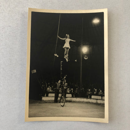 Circus Performer Unicycle Balancing Act Vintage Photo Photograph 1952