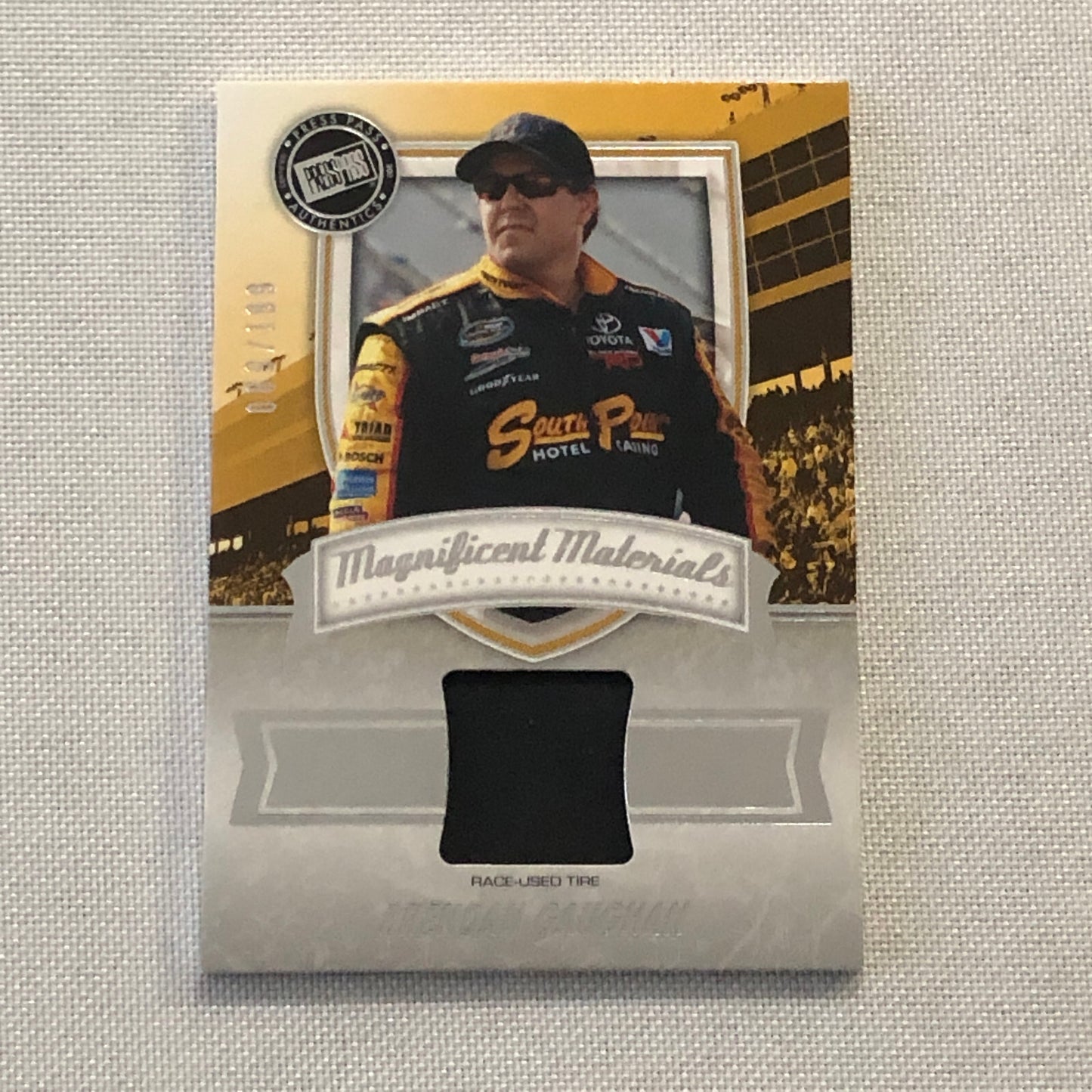 2011 Press Pass Fanfare Brendan Gaughan Race Used Tire Relic Nascar Card /199