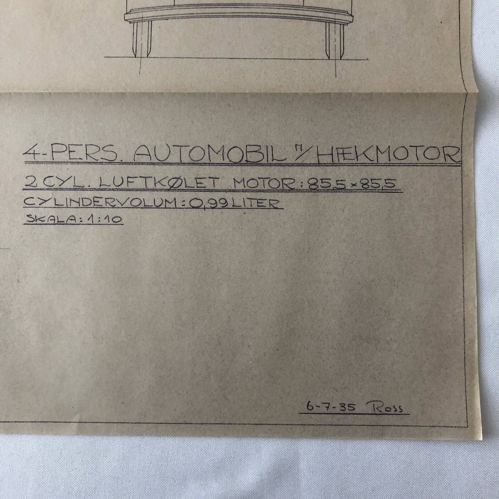 1935 Coachbuilder Car Design Blueprint Rendering Blue Print 2-Door Body