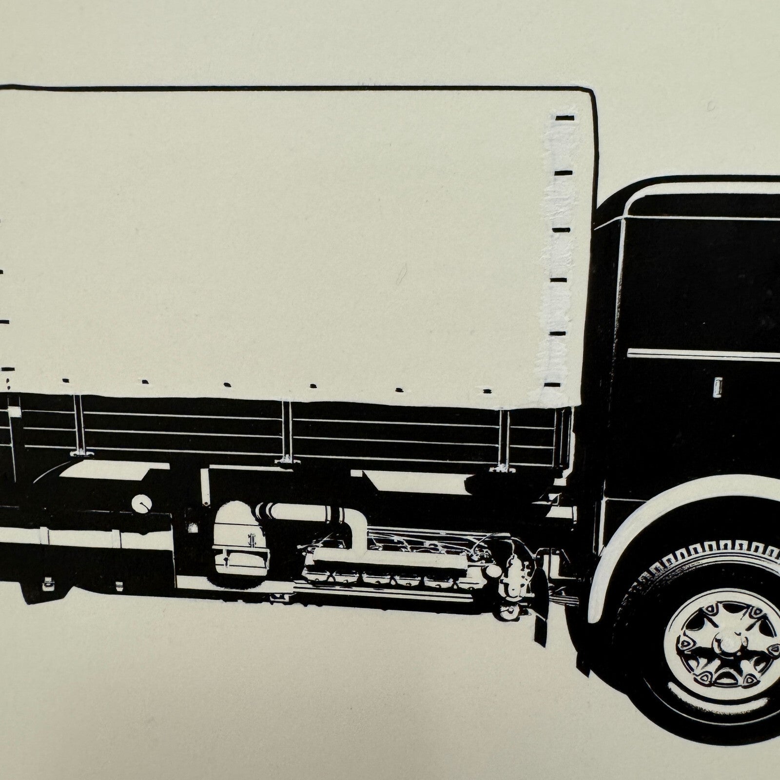 Commercial Truck Illustration Art Drawing Hand Drawn Robert Preis Vintage