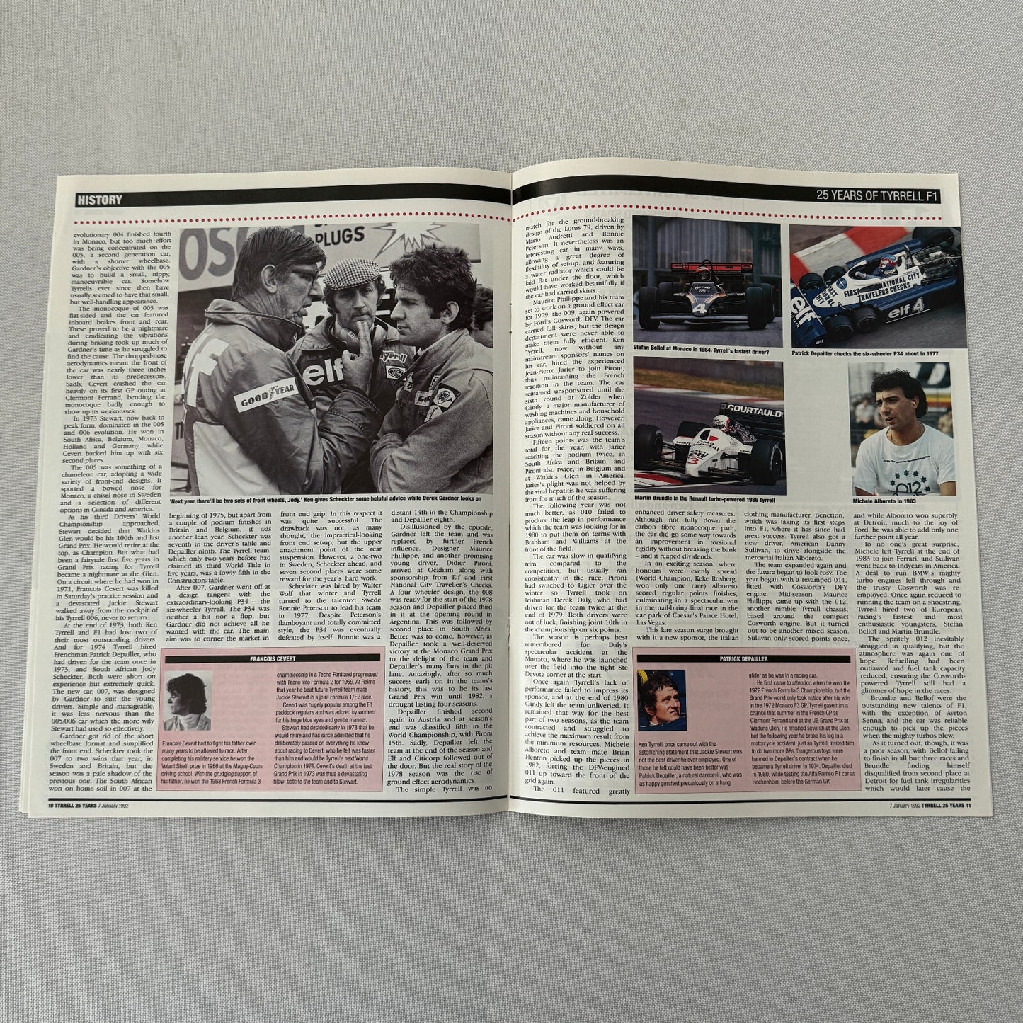 1992 Ken Tyrrell Racing Autosport Magazine Jackie Stewart ELF Ford Race Cars