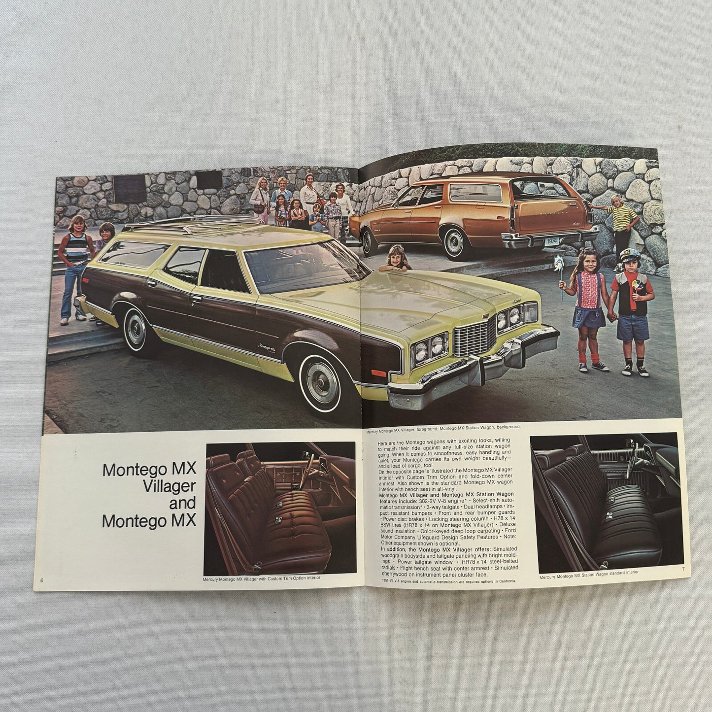 1974 Mercury Station Wagon Sales Brochure Catalog Montego Colony Park Marquis +