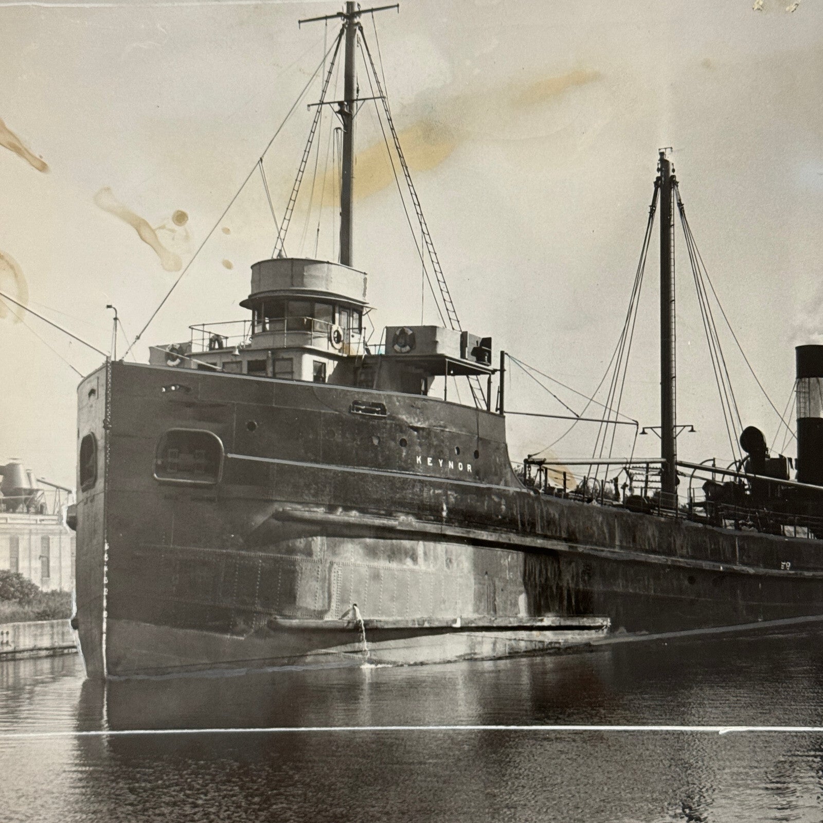 Vintage Boat Ship Photo Photograph Montreal Quebec Canada SS Keynor 1948