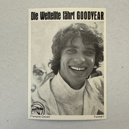 Francois Cevert Racing Driver Postcard Matra Goodyear Tire