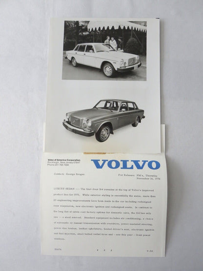 1975 Volvo Press Kit Brochure w/ Photos 164 240 Series Sedan Station Wagon 