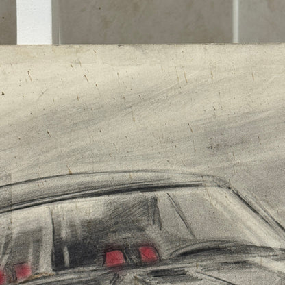 Chevrolet Camaro Vintage Car Illustration Drawing Sketch Original Art Signed