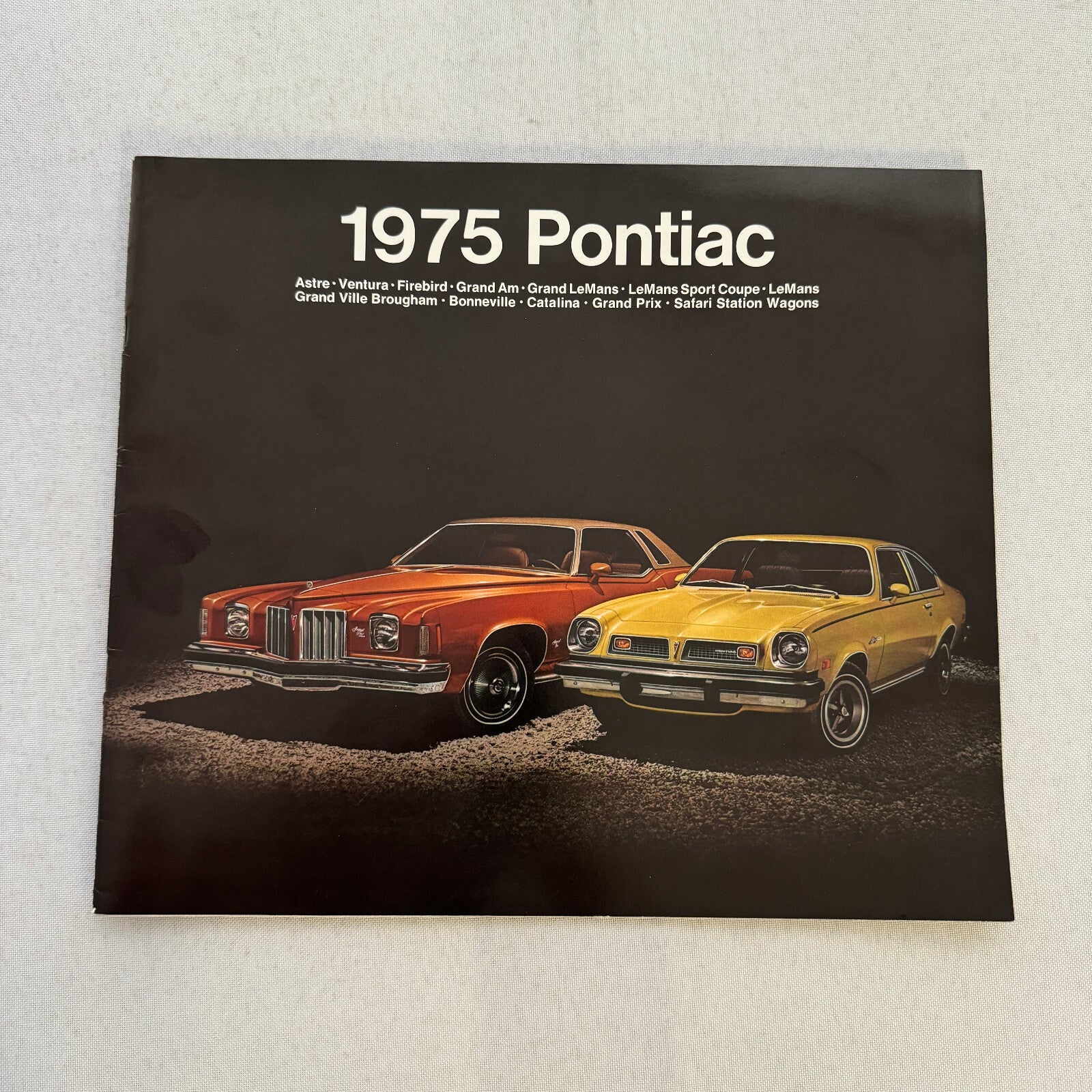 1975 Pontiac Car Sales Brochure Catalog Firebird Grand Am LeMans Grand Ville +