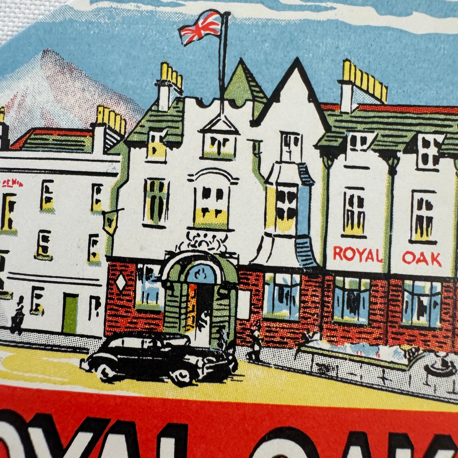 Vintage Travel Luggage Label Royal Oak Hotel Keswick English Lakes UK
