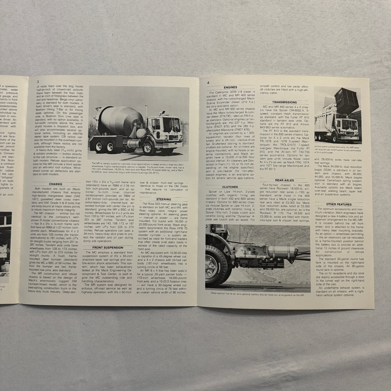 Mack MC MR Truck Sales Brochure Catalog Garbage Truck Refuse Construction