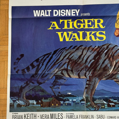Vintage Disney Movie Poster A Tiger Walks 1964 Walt Disney Film