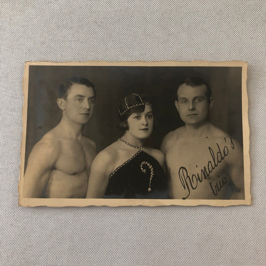 Vintage Circus RPPC Rinaldos Trio Aerial Acrobats Real Photo Postcard