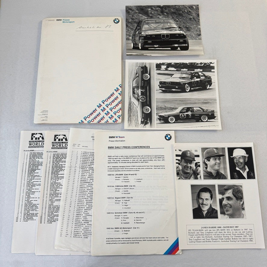 1987 BMW Motorsport John Player Special Racing Team Press Kit Brochure Photos