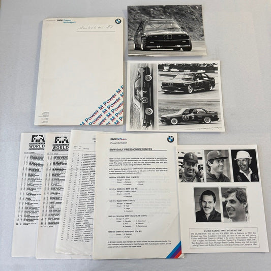 1987 BMW Motorsport John Player Special Racing Team Press Kit Brochure Photos
