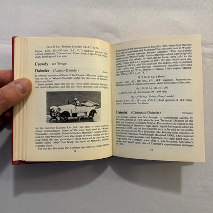 1963 Veteran Motorcar Pocketbook Book Vintage Bugatti Benz Rolls Royce and More