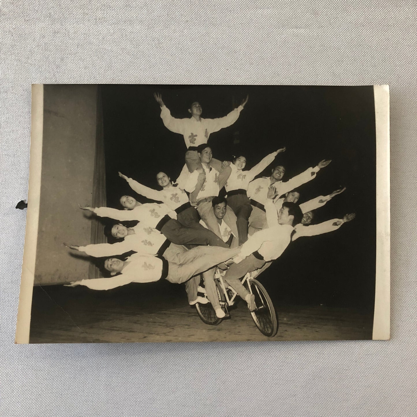 Circus Acrobat Bicycle Balancing Act Asian Photograph Keystone Photo Vintage