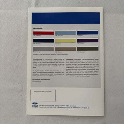 2009 Lada Kalina Car Sales Brochure Catalog GERMAN TEXT Lada 1119 1118 1117