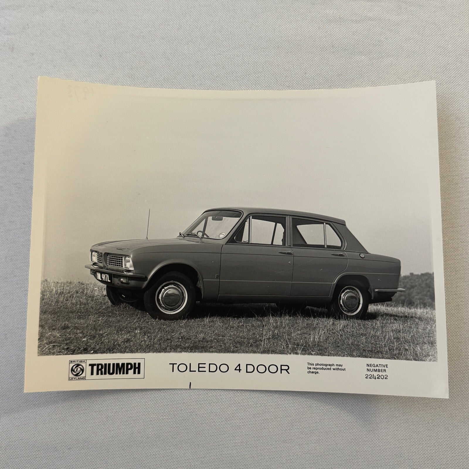 Triumph Toledo 4 Door Sedan Car Factory Press Photo Photograph Print 1972