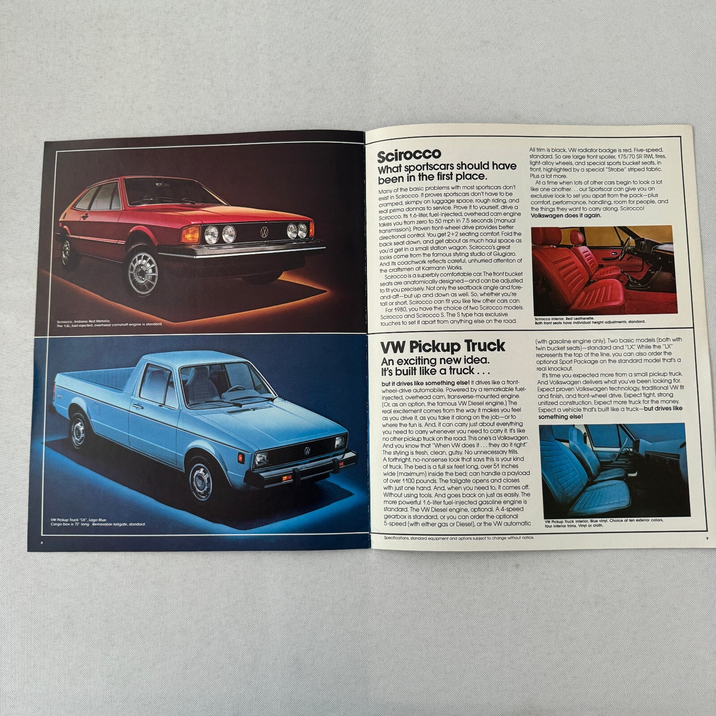 1980 Volkswagen VW Car Sales Brochure Catalog Rabbit Vanagon Camper Pickup +