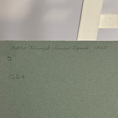 1935 Adler Trumpf Junior Sport Car Illustration Art Drawing Hand Drawn Vintage