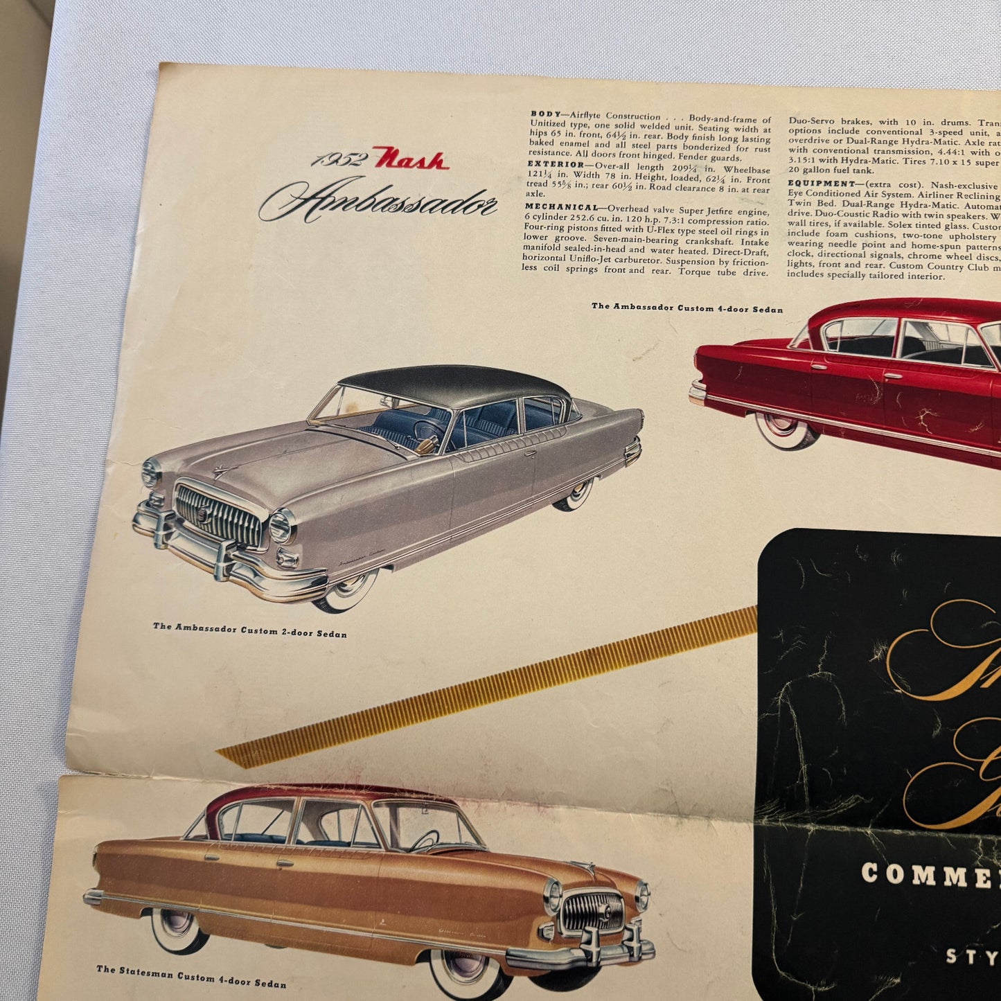 1952 Nash Car Sales Brochure Catalog Nash Ambassador Rambler Statesman