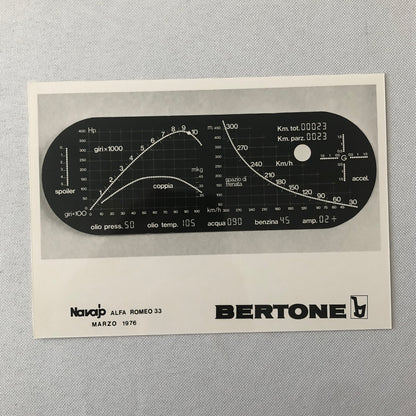 1976 Bertone Alfa Romeo 33 Navajo Concept Car Prototype Press Kit with Photos