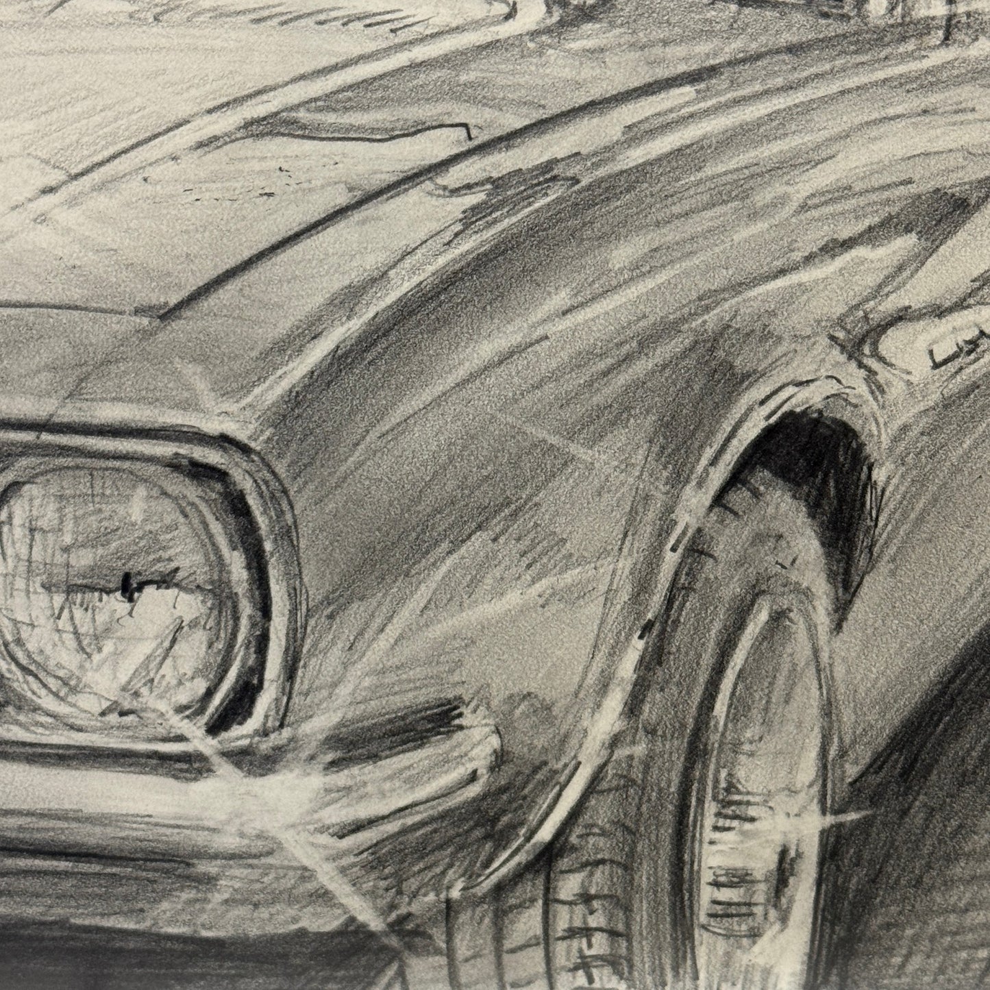 Chevrolet Camaro Muscle Car Illustration Drawing Sketch Original Art Signed